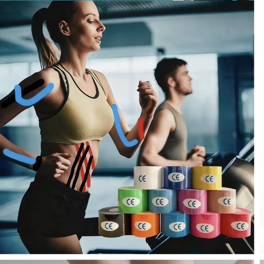 MZ 5 cm Cotton Kinesiology Tape Rolls – Waterproof, Latex-Free, CE