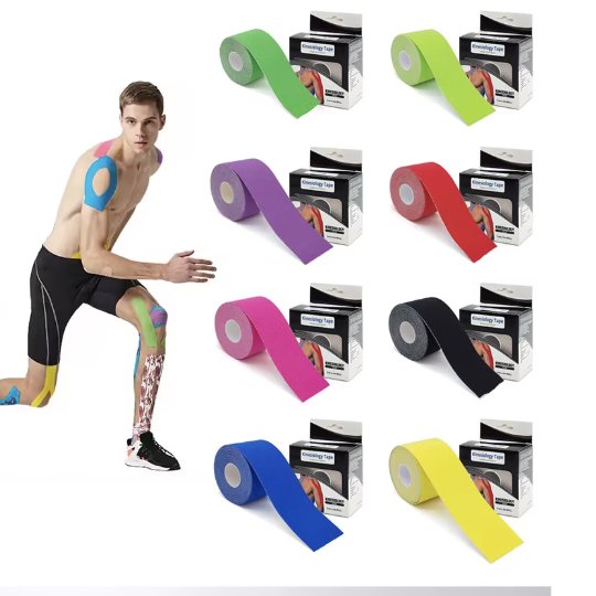 Colorful Cotton Kinesiology Wrap Tape 5 cm – Latex-Free, Waterproof