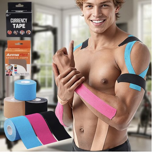 OEM Custom Logo Kinesiology Tape 5 m – Multiple Colors, Waterproof Cotton