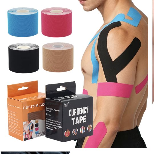 OEM Custom Logo Sports Tape 5 m – Retail Box, Hypoallergenic Cotton