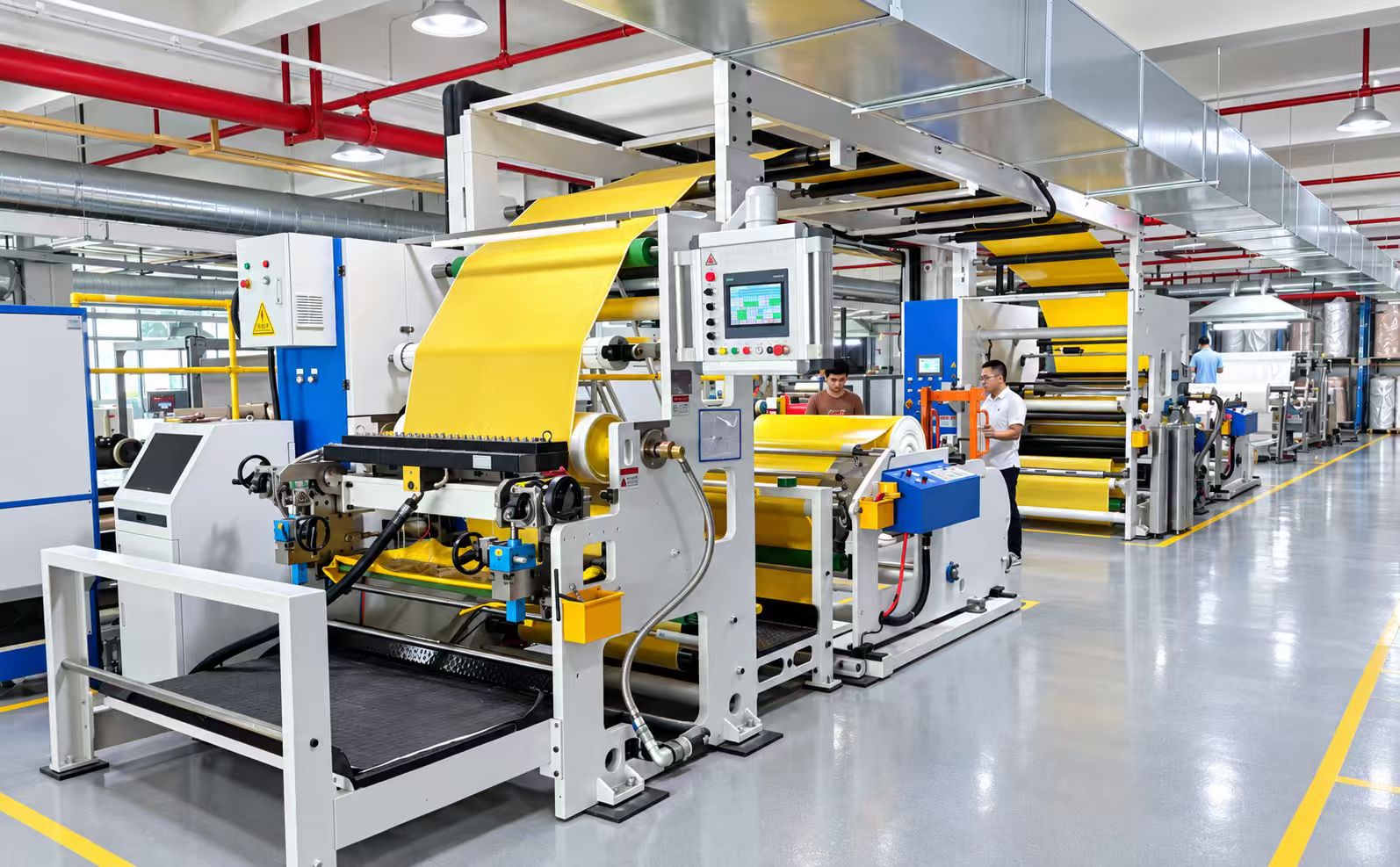 Die-cutting adhesive patches at the MZBIO factory in Dongguan
